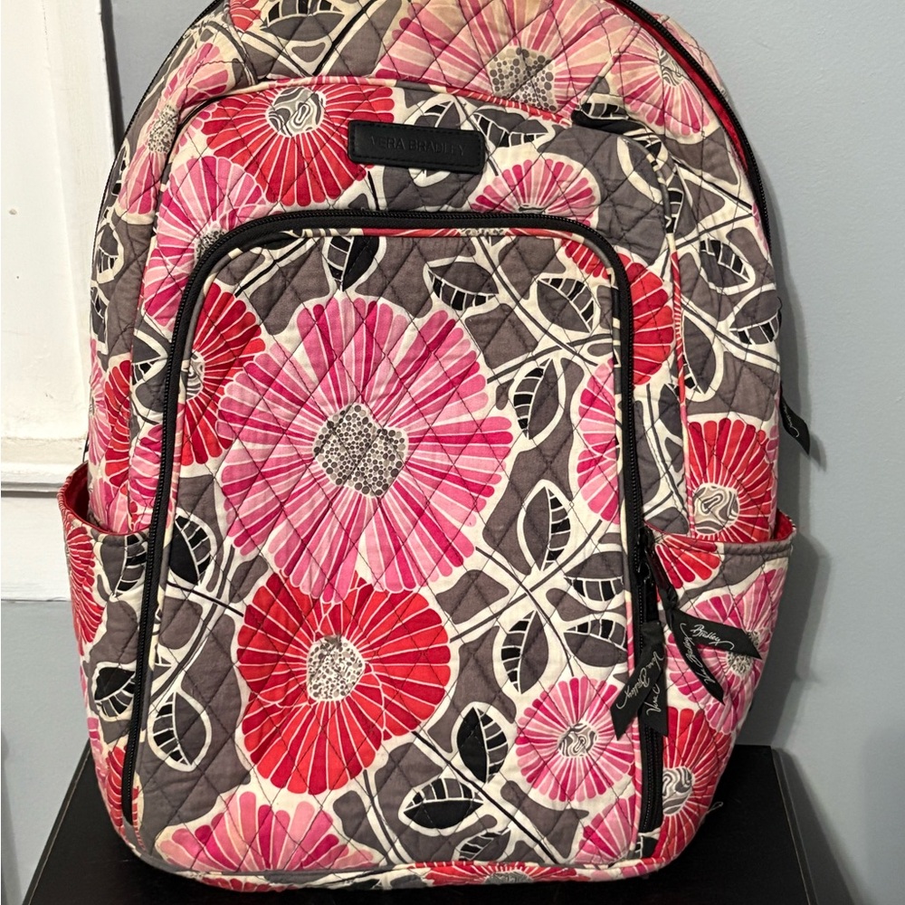 Vera Bradley Floral Backpack in Red and Pink